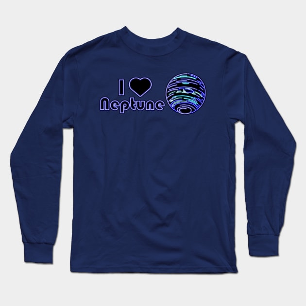 Electric Solar System I Heart Neptune Long Sleeve T-Shirt by gkillerb